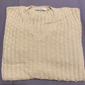 Ermenegildo Zegna tan v neck sweater L